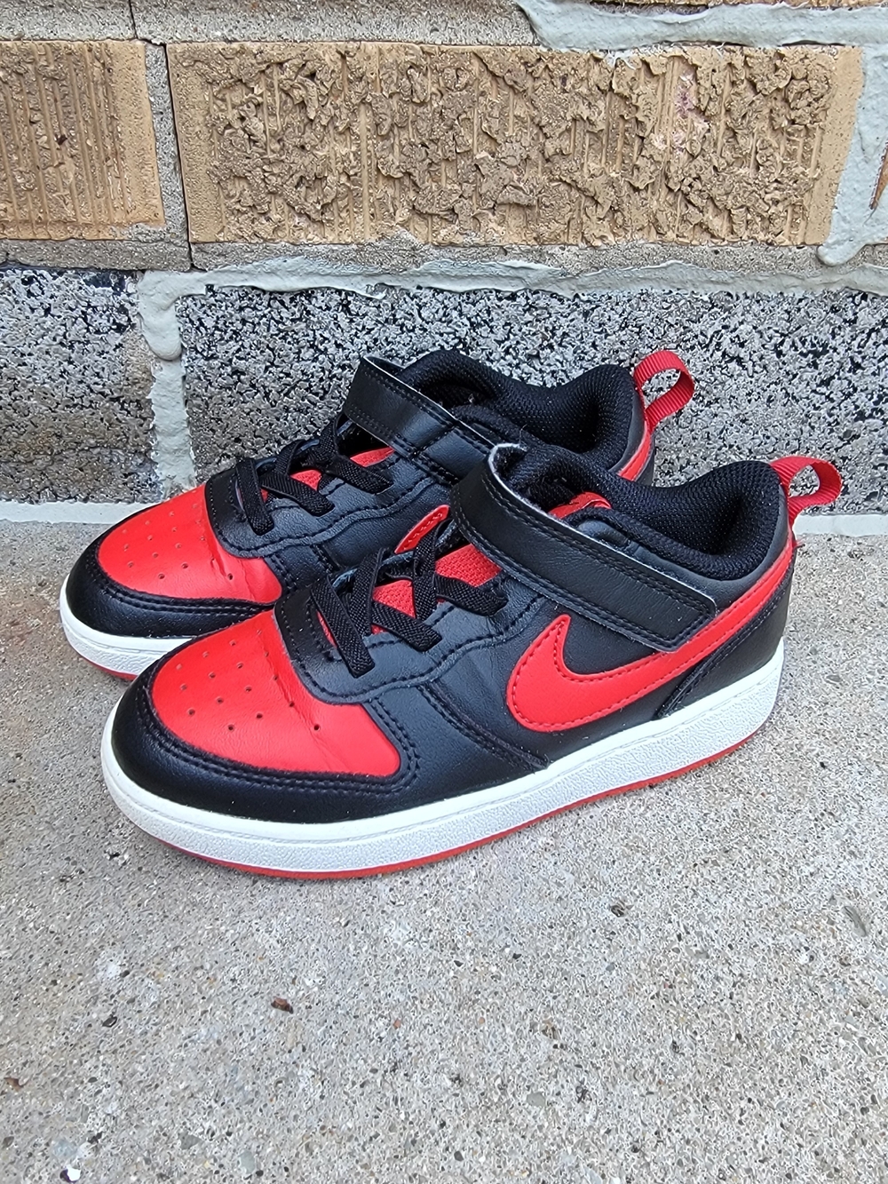 Nike Court Borough Dunk Low Red Black Sneaker Toddler 10C